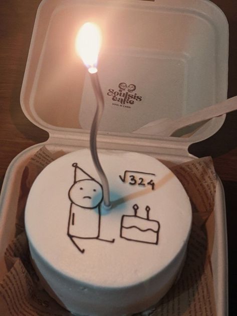 Funny Mini Birthday Cake, Birthday Cake Inspo Aesthetic Simple, Cool 18th Birthday Cake, 18tj Birthday Cake, Since 2005 Cake, Aesthetic Cakes For 18th Birthday, 18ty Birthday Cake, Funny Cakes For 18th Birthday, Birthday Cake 15 Aesthetic