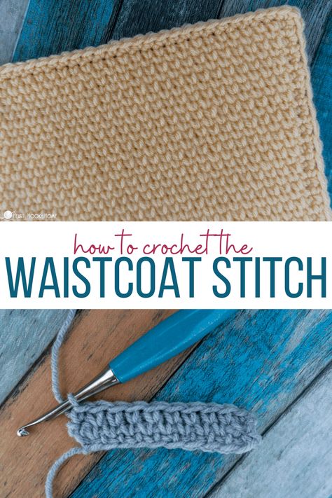 The Waistcoat stitch is a sturdy, dense stitch and uses the most basic of crochet stitches: the single crochet. Learn how with this tutorial! Crochet Blanket Stitch Pattern, Crochet Waistcoat, Knitting Bag Pattern, Amazing Crafts, Crochet Knit Stitches, Beginner Knitting Patterns, Easy Crochet Stitches, Crochet Stitches For Beginners, Pinterest Group