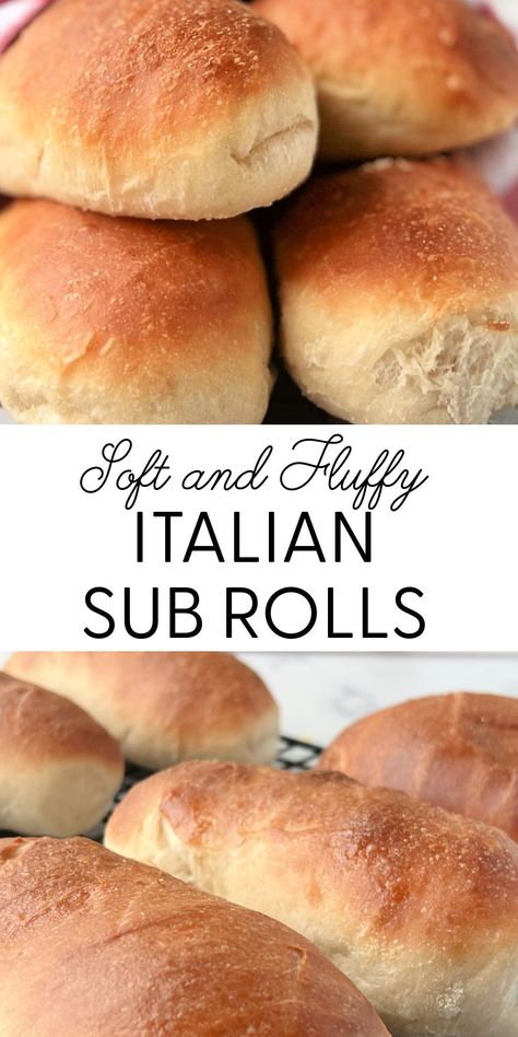 The BEST Italian Sub Rolls {Extra Soft} Sub Roll Recipe, Italian Hoagie, Italian Rolls, Italian Bread Recipes, Sub Rolls, Italian Sub, Bread Rolls Recipe, Recipe Italian, Bread Maker Recipes