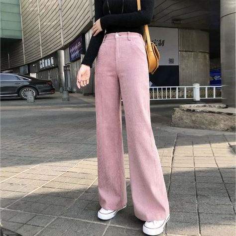 Pink Trousers Outfit, Pink Pants Outfit, Pink Trousers, Fall Pants, Flare Pant, Pants Outfits, Outfit Inspiration Fall, Pink Pants, Pantalon Large