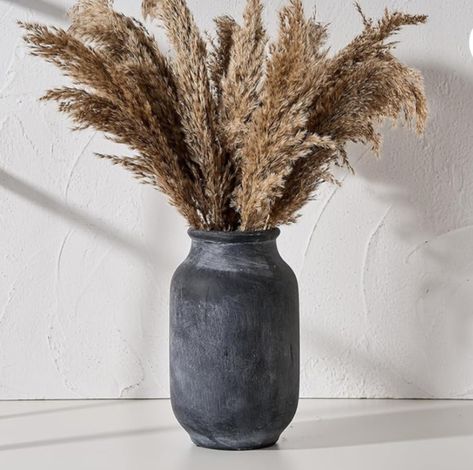 Rustic Farmhouse Flower Vase | 9.5 Inch Large Ceramic Vase | Pampas Grass Vase | Modern Farmhouse Decor Vase for Home Decor, Table, Living Room Decoration, Shelf Decor, Mantel, Black Vase Pampas, Pampas Grass Vase, Farmhouse Vase, Large Ceramic Vase, Vase Modern, Decor Vase, Home Decor Table, Rustic Vase, Flower Vases Decoration