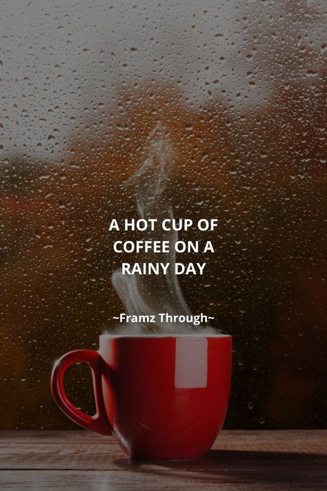 Coffee Rainy Day Quotes, Tea And Rain Quotes, Rain And Coffee Captions, English Tea Time Aesthetic, Rain Quotes Rainy Days Beautiful, Rainy Season Caption, Rain And Coffee Rainy Days, Rainy Morning Coffee, Coffee In The Rain