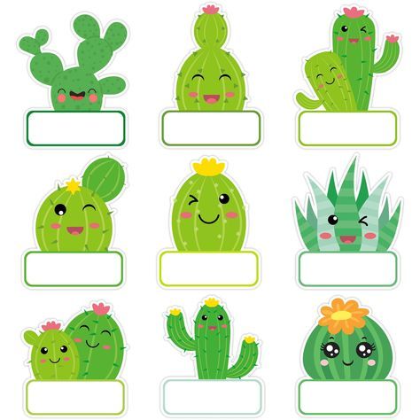 PRICES MAY VARY. Package Includes: You will get 135 pieces of cactus name stickers for kids in 9 styles, enough quantity will satisfy your various demands. Premium Material: The cactus rainbow name tags are made of high quality self-adhesive paper, easy to tear off and adhere to the surface of most objects, and will not leave a trace after the removal. Easy to Write: You can write your name on these name tag stickers, and then put them on tables, cabinets, books or desk, enough areas and easy to Name Tags Ideas For School Student, Cactus Name Tags, Desk Cubby, Classroom Back To School, Cactus Names, Cubby Tags, Cute Cactus, Bulletin Board Decor, School Labels