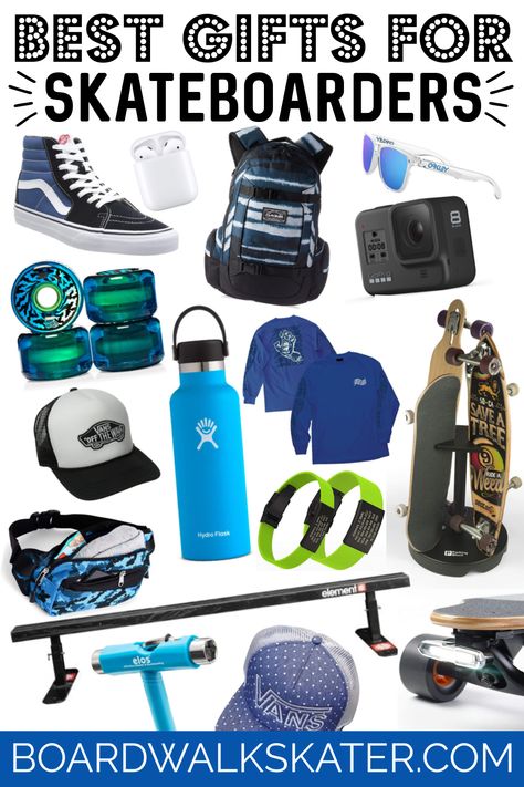 Have a skateboarder on your gift list? Then check out our best gift ideas for skaters according to professional skaters! You'll find a range of ideas in a range of prices for every skater on your gift list! #skateboarding #tips #tricks #gifts Gifts For Skateboarders, Snowboarding Photos, Skate Boy, Skater Gifts, Budget Christmas, Skateboarder Gifts, Kids Skateboarding, Pro Skaters, Skateboard Accessories