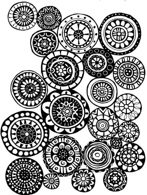 Doodle138 Tangle Patterns, Mandalas, Circle Doodles, Free Hand Designs, Bullet Journal Banner, Doodle Frames, Doodle Art Journals, Geometric Design Art, Line Art Tattoos