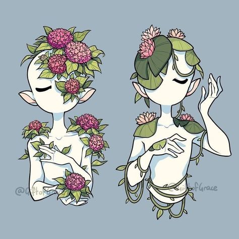 Woman Flower Drawing, Drawing Bases Poses, Concept Art Character Design References, الفن الرقمي, Flower Style, 캐릭터 드로잉, Concept Art Drawing, Dessin Adorable, 판타지 아트