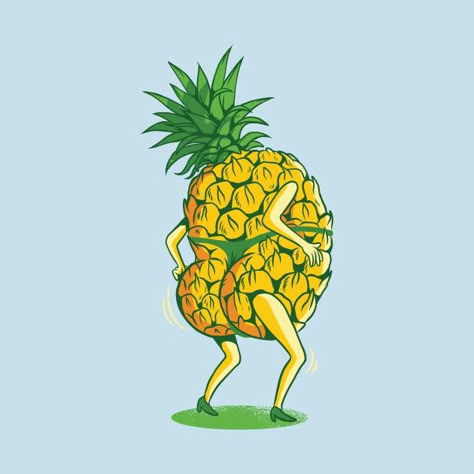 sexy pineapple - Pineapple Print - T-Shirt | TeePublic Diy Pineapple Decor, Lisa Fit, Pineapple Drawing, Cartoon Pineapple, Pineapple Illustration, Pineapple Tattoo, Pineapple Graphic, Graphic Cartoon, Beautiful Iphone Case