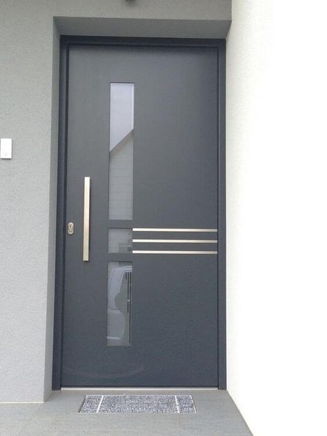 Pintu Interior, Metal Doors Exterior, Wooden Door Entrance, House Front Door Design, Modern Entrance Door, Modern Exterior Doors, Metal Doors Design, Iron Door Design, Main Entrance Door