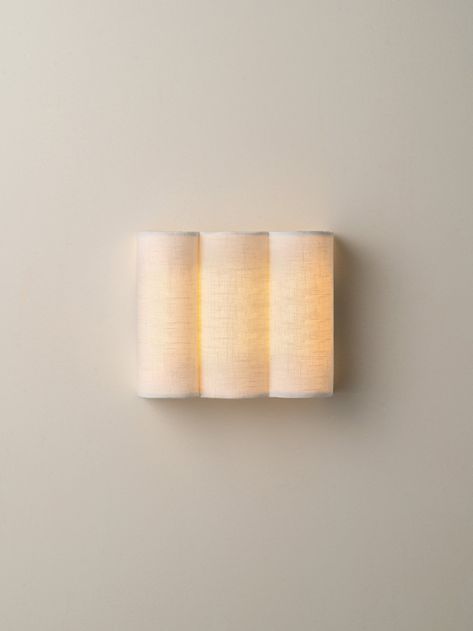 Artistic and elegant. Make a simple statement with the subtle nature of the Folia Wall Light. The Folia collection embraces an artisanal spirit, featuring a fluted linen design that brings an organic and handcrafted touch to each piece. Bedroom Wall Lights, Plaster Wall Lights, Linen Design, Super Yacht, Garden Inspo, Lighting Uk, Linen Layers, Lamps Modern, Lounge Lighting