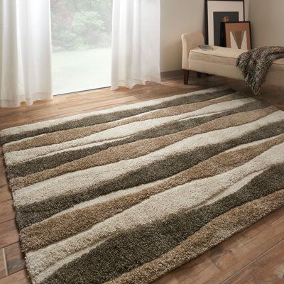 Brown Rugs, Alexander Home, Earth Tone Color, Earth Tone Colors, Beige Area Rug, Shag Area Rug, Brown Rug, Beige Rug, Beige Area Rugs