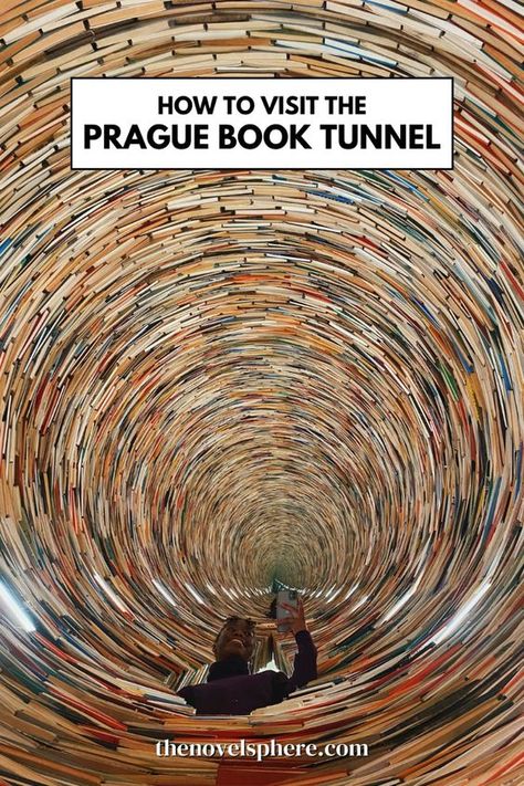 Visiting the Prague Book Tunnel | Seeing the Prague book tunnel is a must-do when visiting Prague! Find all you need to know about visiting Prague’s book tower illusion including where to find it in Municipal Library Prague, bookstores in Prague and literary travel destinations in Prague. For more literary and Prague travel guides, visit thenovelsphere.com! Prague Must See, Book Tunnel, Library Prague, Prague Travel Guide, Book Tower, Literary Travel, Visit Prague, Prague Travel, Bookish Things