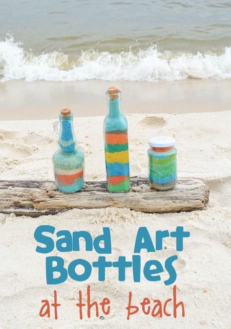 Beach Tricks, Vbs Shipwrecked, Beach Sand Art, Beach Crafts For Kids, Bottles Craft, Sand At The Beach, Beach Tips, Sand Art Bottles, Hawaii Waikiki