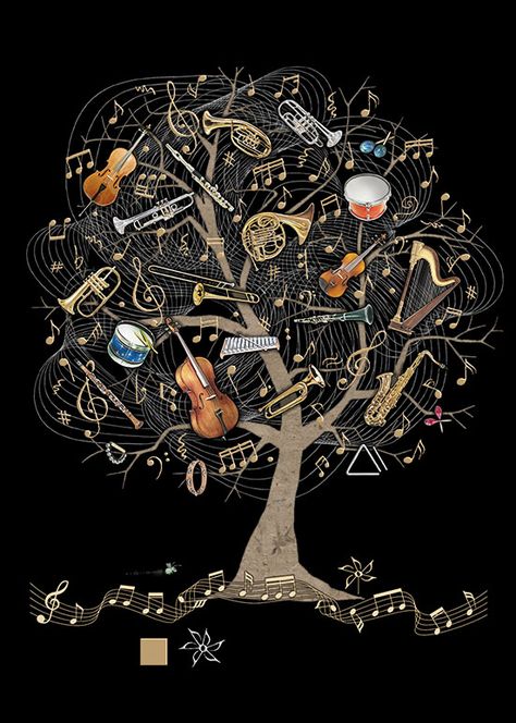 Jewels Music Sketch, Music Tree, Music Drawings, Bug Art, Music Illustration, Music Sing, Music Pictures, Music Artwork, Musical Art