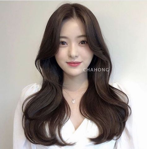 Chahong Hair, Perm Ideas, Korean Perm, Korean Long Hair, Perm Hair, Korean Hair Color, Hairstyle Idea, Hair Inspiration Long, Korean Hair