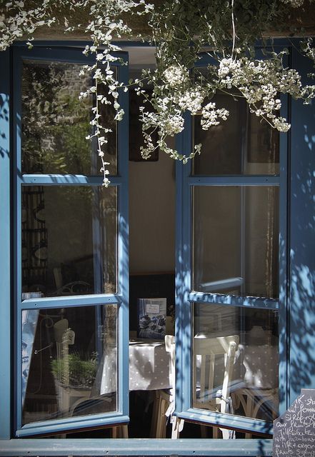 An Open Window, Blue Cottage, Beautiful Windows, Window View, Open Window, Through The Window, Blue Aesthetic, Future House, Windows And Doors