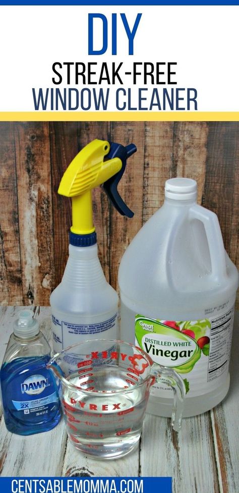 Only 3 common household ingredients needed in this DIY homemade Window Cleaner recipe. It's made with vinegar and streak free on both your windows and your mirrors. Homemade Window Cleaner, Window Cleaner Recipes, Diy Window Cleaner, Homemade Glass Cleaner, Window Cleaner Homemade, Window Cleaning Solutions, Vinegar Cleaner, Diy Household Cleaners, Mirror Cleaner