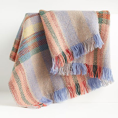 Blankets & Throws | Crate and Barrel Artisan Textiles, Colorful Blanket, Warm Throw Blanket, Plaid Throw, Christmas Pillows, Afghan Blanket, Throw Pillows Christmas, Woven Throw, Blanket Designs