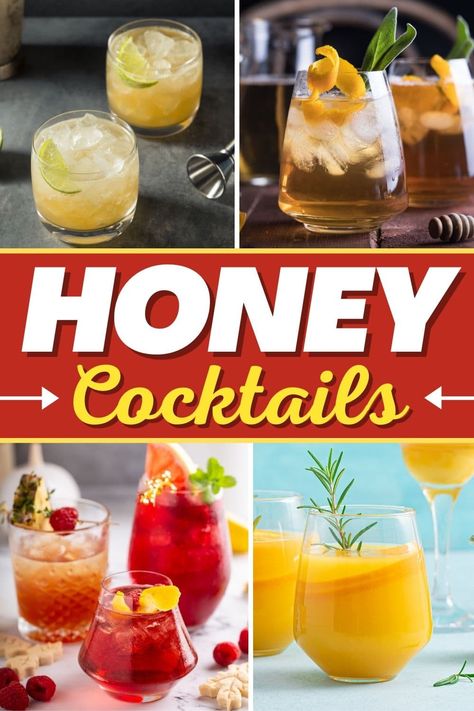 Honey Bear Drink, Honey Beverage Recipes, Honey Rum Cocktails, Honey Margarita Recipe, Honey Drinks Alcohol, Honey Vodka Cocktails, Honey Liquor Cocktails, Bees Knees Cocktail Recipe, Honey Drink Recipe