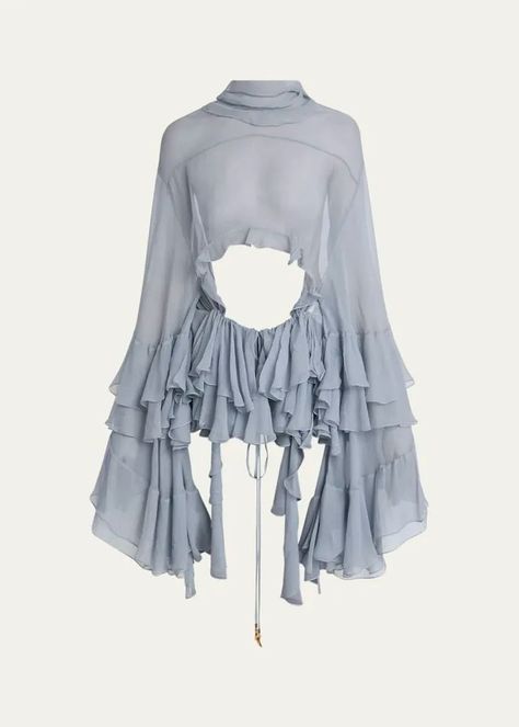 H&M Released a $40 Version of This Viral Runway Boho Dress Trend | Who What Wear Top With Ruffles, Look Expensive, Jeans Look, Cocktail Jacket, Runway Trends, Mock Neckline, T Shirt And Jeans, Professional Cleaning, Sheer Top