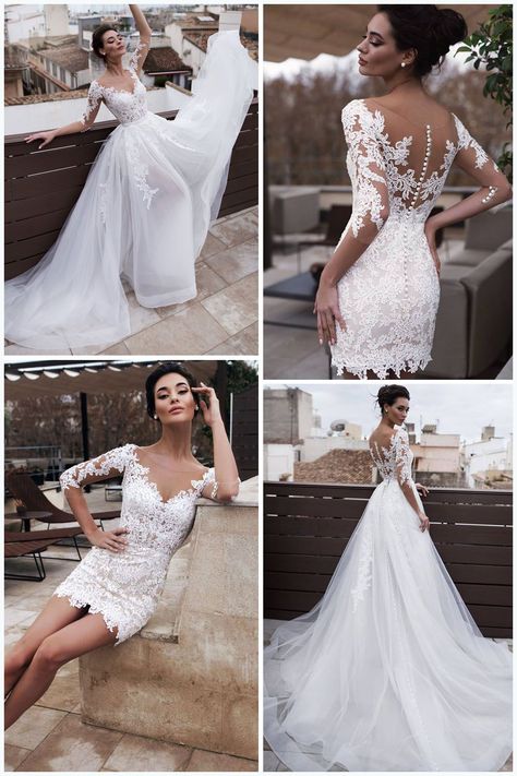 Wedding Dresses With Detachable Skirt, Dresses With Detachable Skirt, 2 In 1 Wedding Dress, Wedding Dress Detachable Skirt, Convertible Wedding Dresses, Detachable Wedding Dress, Petite Wedding Dress, Wedding Dress Organza, Detachable Skirt