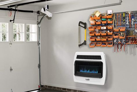 The Best Gas Garage Heater Options of 2022 - Picks from Bob Vila Heating Garage Ideas, Garage Heater Ideas, Garage Heater Door, Homemade Heater Garage Door, Propane Garage Heater, Natural Gas Garage Heater, Outdoor Gas Heater, Garage Heater, Big Garage