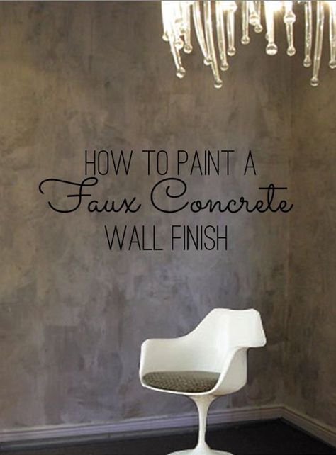 DIY Home Decor: How To Paint a Faux Concrete Wall Finish Concrete Wall Finish, Concrete Wall Paint, Faux Finishes For Walls, Faux Concrete Wall, Faux Walls, Diy Wand, Glazing Techniques, Vintage Industrial Decor, Faux Painting