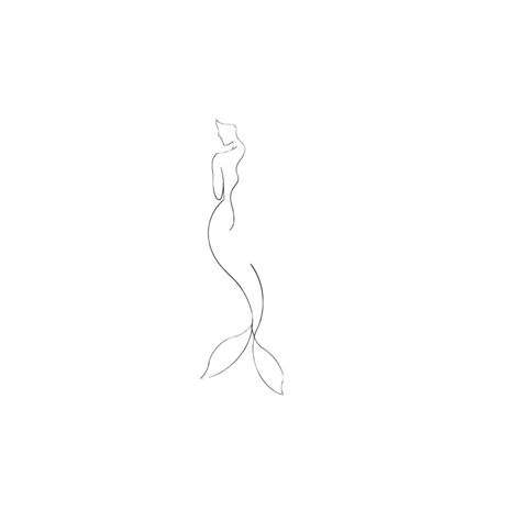 Mermaid Tattoos Minimalist, Mermaid Sketch Tattoo, Linework Mermaid Tattoo, Seahorse And Mermaid Tattoo, Ocean Tattoos Mermaid, Line Work Mermaid Tattoo, Fine Line Siren Tattoo, Mermaid Line Art Simple, Minimalist Mermaid Tattoo Simple