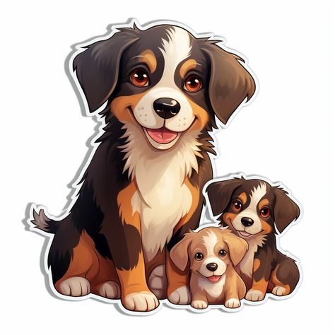 Discover soon that Dog and her babbies stickers 🐶 #art #cute #stickers #2d #dog #animals #baby #dogsofinstagram #doglovers #puppies Puppy Clipart, Dog Clipart, Stickers Art, Family Cartoon, Art Cute, Baby Cartoon, Dog Drawing, Animal Clipart, Family Dogs