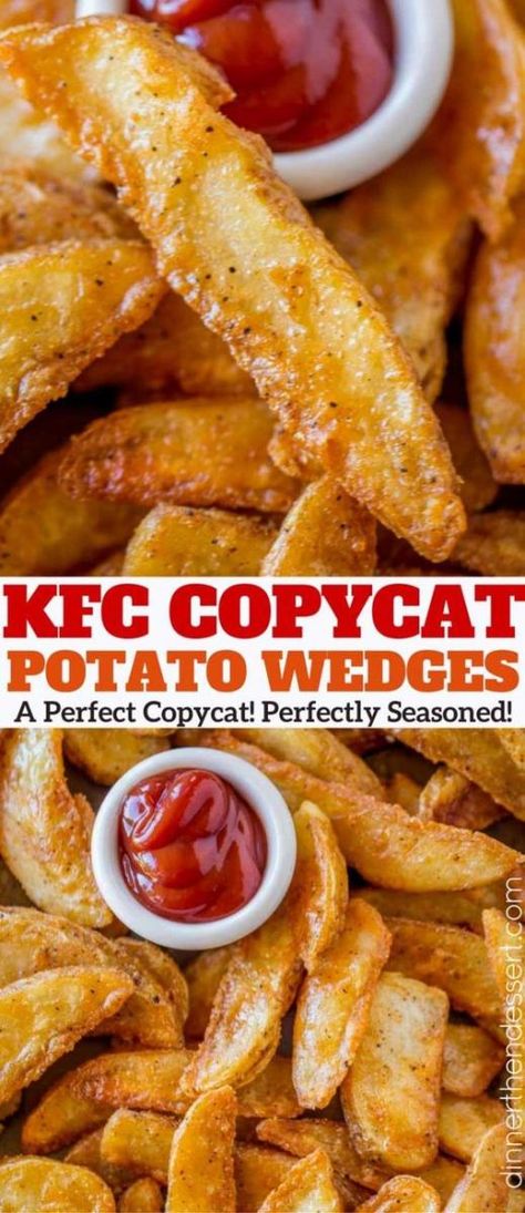 Budget-Friendly Copycat Recipes to Satisfy Your Cravings Kfc Gravy Recipe, Kfc Potato Wedges, Copycat Dinner, Pretty Dinner, Dinner Then Dessert, Potato Wedges Recipe, Kfc Recipe, Wedges Recipe, Easy Treat