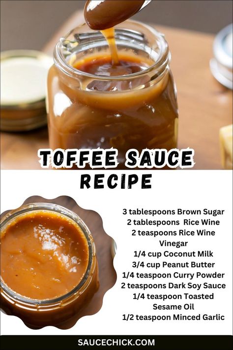 Toffee Sauce recipe Sweet Dipping Sauce Desserts, Dessert Sauces Recipes, Toffee Sauce Recipe, Peanut Butter Ice Cream Topping, Caramel Sauces, Desserts Ice Cream, Ice Cream Sauce, Sweet Sauces, Homemade Toffee