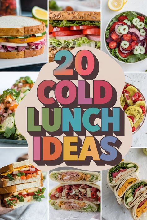 Cold lunch ideas for refreshing and portable meals. Discover chilled salads, wraps, and sandwiches that stay fresh. Explore no-cook recipes and make-ahead options for convenience. Find creative ways to use leftovers in cold dishes. Learn about protein-packed cold lunches for sustained energy. Cold Foods For Lunch, Packed Lunch Sandwiches, Cold Lunch Ideas For Work, Portable Meals, Cold Lunch Recipes, Wraps And Sandwiches, Cold Lunch Ideas, Filling Meals, Sandwich For Lunch