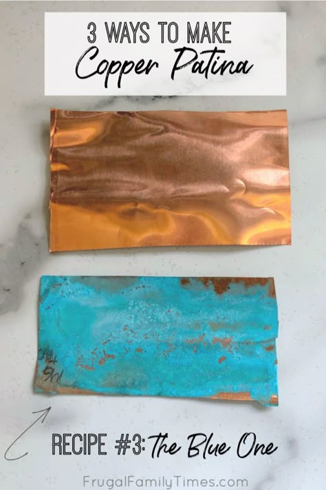 Blue Patina On Copper, Metal Patina Diy, Patina Copper Diy, Metal Patina Art, How To Patina Copper Diy, How To Oxidize Copper, Enamel On Copper, Copper Leaf Art, How To Patina Metal