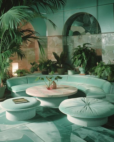 [AI] Send me to a mint green conversation pit and I’ll be happy 🌱 Get your wall posters on liminaldestinations.com (link in bio!) • • • • (AI images — MJ 6) #80sinterior #1980sinterior #80saesthetic #1980s #80svibes #80snostalgia #80sdecor #80s #vintage #interiordesign #homedecor #luxuryhomes 80s Conversation Pit, 60s Interior Design, 80’s Decor, 80's Aesthetic, 1980s Interior, 60s Interior, Third Space, Conversation Pit, 80s Interior