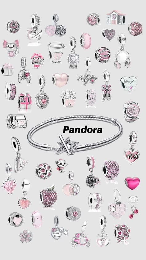 Pandora Bracelet Charms Ideas, Girly Bracelets, Pandora Bracelet Designs, Pandora Jewelry Charms, Romantic Mood, Jewelry Accessories Ideas, Pandora Style, Pandora Bracelet Charms, Girly Accessories