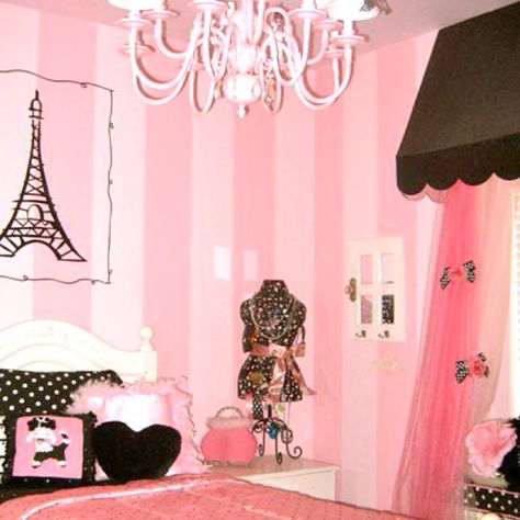 Victoria's Secret bedroom Paris Bedrooms, Paris Themed Bedroom Decor, Paris Themed Bedroom, Paris Rooms, Pink Bedroom For Girls, Paris Bedroom, Girls Room Ideas, Paris Themed, Pink Bedrooms