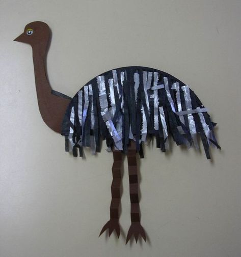 *FR*Emu Crafts & Activities for Kids Kookaburra Craft, Australian Animal Craft, Zoomerang Vbs, Emus Art, Handprint Painting, Aboriginal Art For Kids, Emu Bird, Summer School Crafts, Zoo Crafts