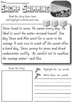 Reading Fluency Passages (Blends) 25 Minecraft No prep printables Digraphs Hi Lo | Reading fluency passages, Fluency passages, Reading fluency . #Initial_Blends #Tutoring_Resources #Minecraft_Education #Love_Minecraft Initial Blends, Tutoring Resources, Minecraft Education, Love Minecraft, Reading Fluency Passages, Homework Activities, Letter Blends, Fluency Passages, Early Finishers Activities