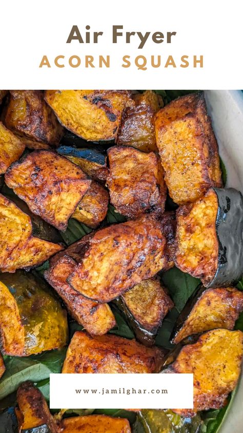 Holiday Ready: Air fryer acorn squash in just 30 minutes! Elevate your festive meals with this savory, caramelized delight. Air Fryer Acorn Squash, Acorn Squash Recipes Healthy, Acorn Squash Recipes, Air Fryer Dinner Recipes, Holiday Side Dishes, Acorn Squash, Masala Recipe, Air Fryer Recipes Healthy, Lamb Chops