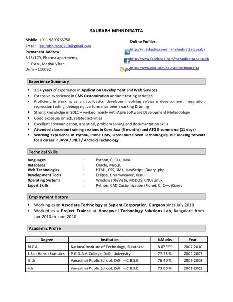 Resume Format 1 Year Experienced Software Engineer ,  #engineer #experienced #format #resume #software New Resume Format, Resume Format Examples, Engineering Resume Templates, Resume Format Download, Cv Sample, Sample Resume Format, Resume Format For Freshers, Job Resume Samples, Biodata Format