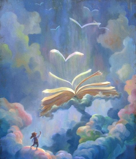 Books give you wings An Open Book, 수채화 그림, World Of Books, Art Installations, Open Book, Book Nooks, I Love Books, Book Illustration, Love Book