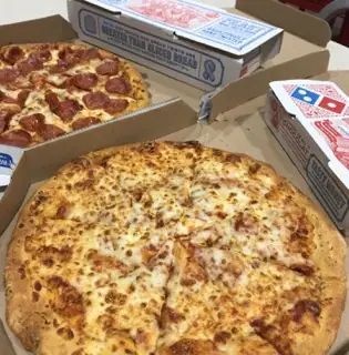 Domino's Pizza Menu With Prices Essen, Oven Baked Sandwiches, Bread Sides, Pizza Hut Pizza, Thick Crust Pizza, Baked Sandwiches, Domino’s Pizza, Domino's Pizza, Pizza Menu