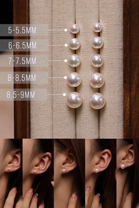 Are you considering buying a pair of pearl earrings but unsure about the size?
Are you unsure which size is more suitable for you?
Do you still not know which size is more suitable for daily wear?
Today, let's share with everyone the most common five pairs of Akoya pearl earring sizes for comparison. Akoya Pearl Earrings, Pearl Earring, Akoya Pearls, Tahiti, You Choose, Size Guide, Daily Wear, Pearl Earrings, Perfect Fit