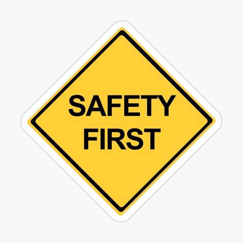 Get my art printed on awesome products. Support me at Redbubble #RBandME: https://www.redbubble.com/i/sticker/Safety-First-Symbol-Warning-Sign-by-diegovcarvalho/85388793.EJUG5?asc=u Safety Symbols, Safety Signs And Symbols, Safety Slogans, Homemade Stickers, Safety Signs, Sign Sticker, Warning Sign, Safety First, Warning Signs