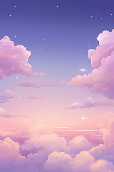 Cute wallpaper cloud sky outdoors. AI generated Image by rawpixel. | free image by rawpixel.com / Dollacha Chamnansrisil Pink Sky Watercolor, Cloud Poster Design, Aesthetic Background Clouds, Pastel Galaxy Wallpaper, Purple Cloud Background, Cloud Illustration Design, Pastel Clouds Aesthetic, Clouds Illustration Art, Digital Art Clouds