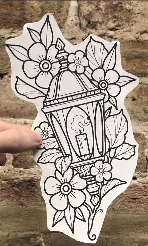 Traditional Tattoo Outline, Traditional Tattoo Stencils, Traditional Tattoo Drawings, Lantern Tattoo, Traditional Tattoo Sleeve, Tattoo Zeichnungen, Old School Tattoo Designs, Traditional Tattoo Design, Tattoo Stencil Outline