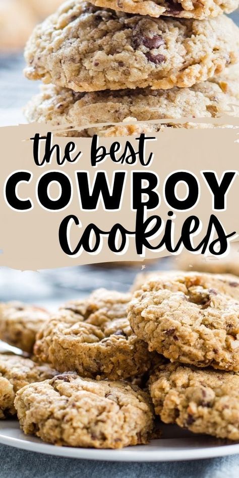 Cowboy Cookies Recipe, Cowboy Cookie Recipe, Cowboy Cookies, Easy Autumn Recipes, Oatmeal Cookies Chewy, Unique Cookies, Fall Recipe, Dessert Dips, Chocolate Chip Oatmeal