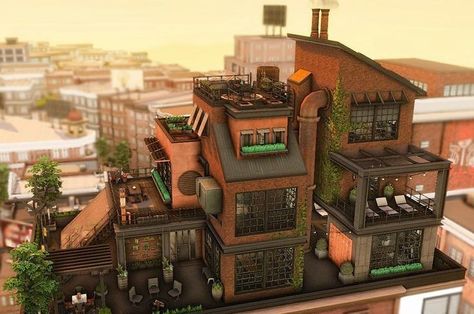 Sims 4 Loft, San Myshuno, Sims Houses, Sims Builds, Sims 4 House Plans, Sims 4 House Building, Sims 4 House Design, Casas The Sims 4, Sims Building