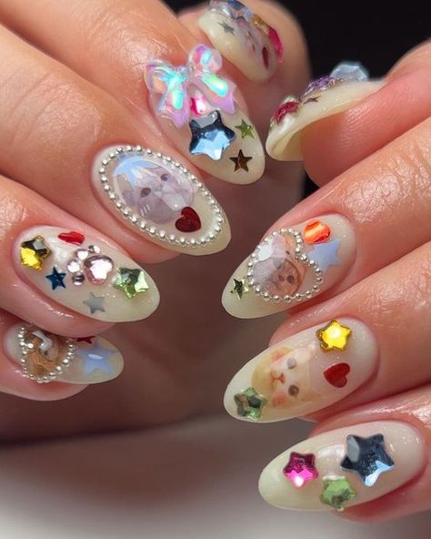 Colorful Nail, Nails Aesthetic, Pretty Gel Nails, Really Cute Nails, Soft Nails, Kawaii Nails, Minimalist Nails, Dream Nails, Funky Nails