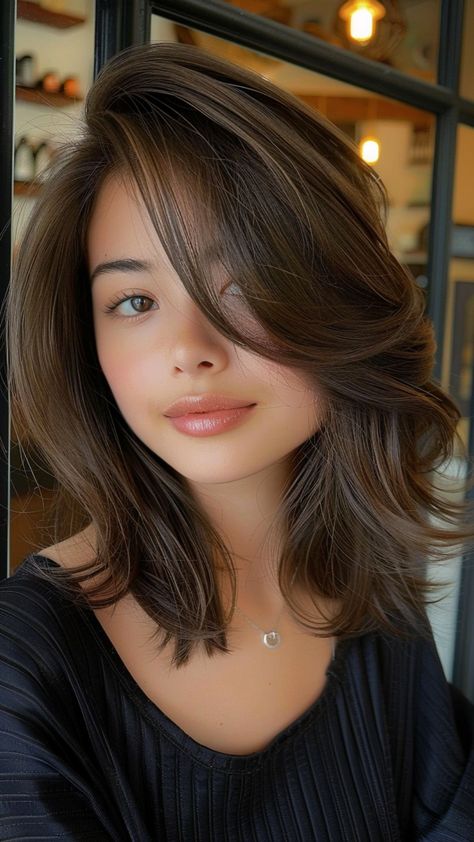 25 On-Trend Layered Hairstyles for a Stylish Makeover Mid Hair Length Layers, Hair Lengths For Oval Face Shape, Wavy Hair Mid Length Haircut, Short Mid Length Hair With Layers, Medium Length Haircut Edgy, Hair Ideas Cuts Mid Length, Medium Length Hair With Layers And Side Bangs, 30s Hair, Long Layered Bob Hairstyles