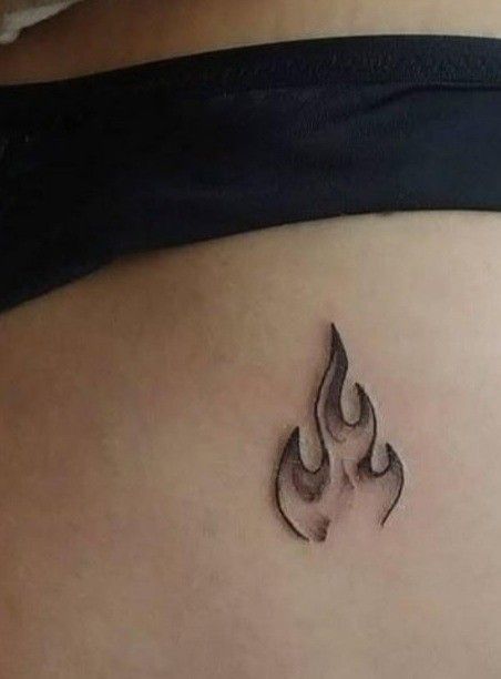 Minimalistic Fire Tattoo, Shaded Flames Tattoo, Single Flame Tattoo, Small Flame Tattoo For Women, Small Flame Tattoo Simple, Flame Tattoo For Women, Small Fire Tattoo For Women, Tiny Fire Tattoo, Matching Fire Tattoos